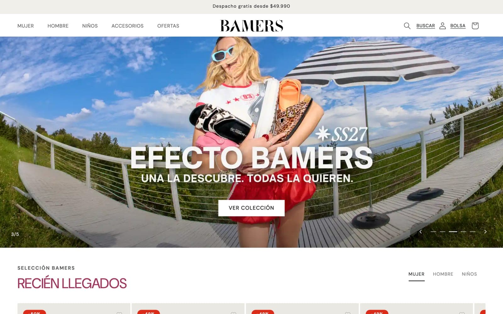 Página de inicio de bamers.cl en escritorio