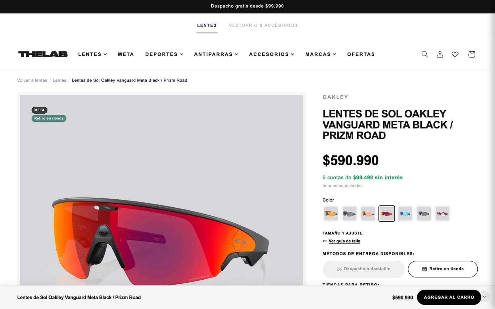 Página de inicio de thelabstore.cl en escritorio
